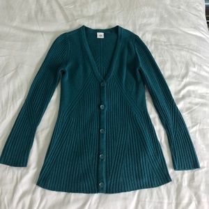 Cabi - Long Knit Cardigan in Forest Green - Size S